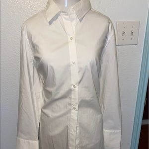 NY&Co white button up blouse size Large